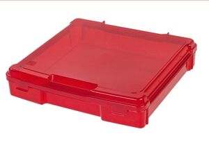 IRIS Retro Red Plastic Flip Top Storage Lunch Box Scrapbook Organizer 14.5 Good+